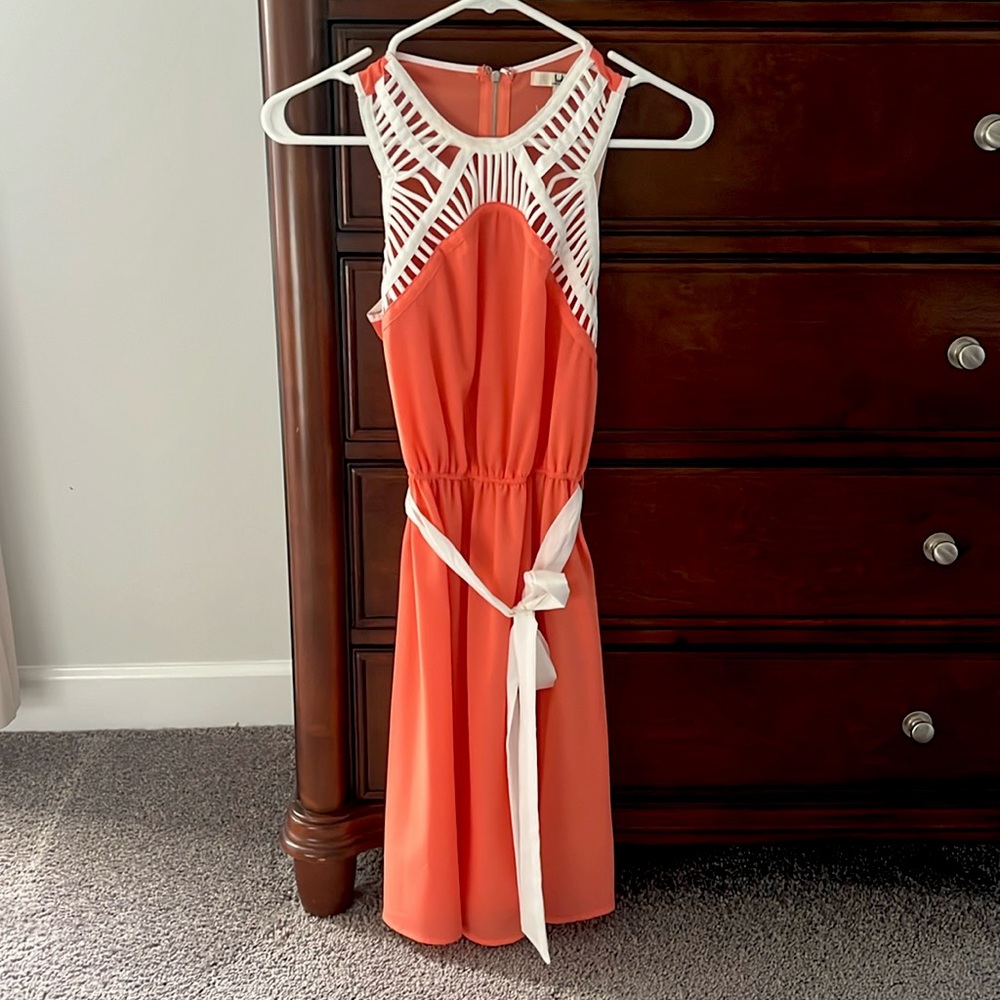 Ya Los Angeles Women’s Small Dress - Orange and White